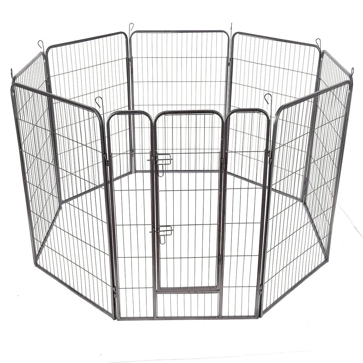 Alt View 1. Gymax - Gymax 48'' 8 Panel Pet Puppy Dog Playpen Door Exercise Kennel Fence Metal.
