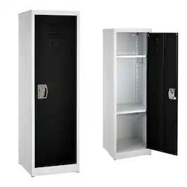 AdirOffice - Storage Locker 629-Series 48" H 1-Tier Steel Locker with Key Lock - Black