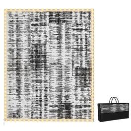Outsunny - Outdoor Rug Carpet with LED Lights, Carry Bag & Ground Stakes for Backyard, Deck, Picnic, Beach - Dark Gray