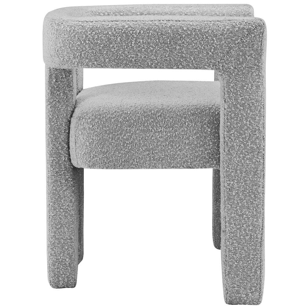 Alt View 2. Meridian Furniture - Athena Grey Boucle Fabric Accent/Dining Chair - Grey.