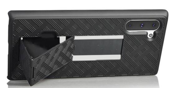 Alt View 9. Nakedcellphone - Case with Stand and Belt Clip Holster for Samsung Galaxy Note 10 - Black.