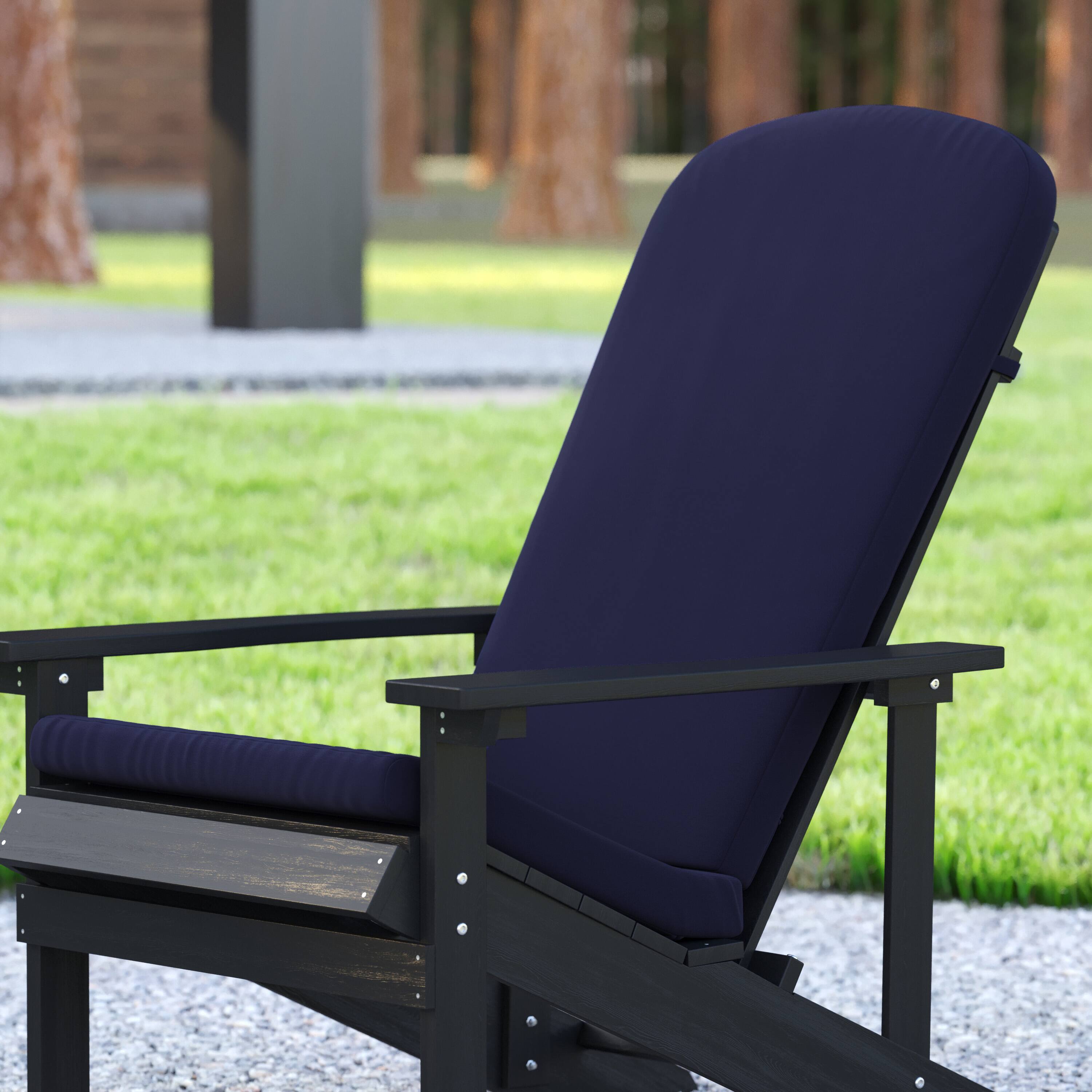 Alt View 4. Emma + Oliver - Hammond All-Weather Indoor and Outdoor Cushions for Adirondack Chairs and High Back Patio Chairs - Blue.