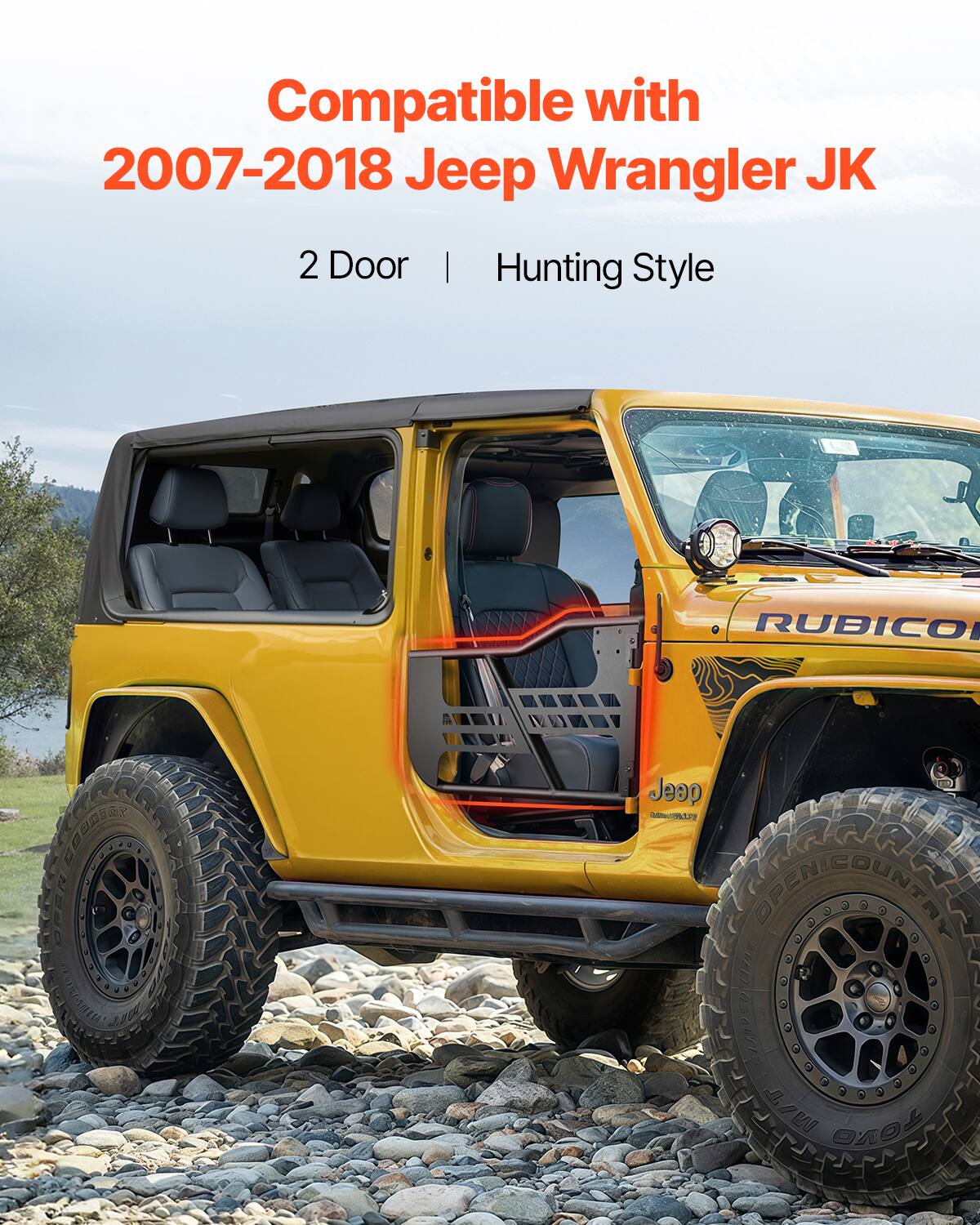 Compatible with 2007-2018 Jeep Wrangler JK 2 Door | Hunting Style