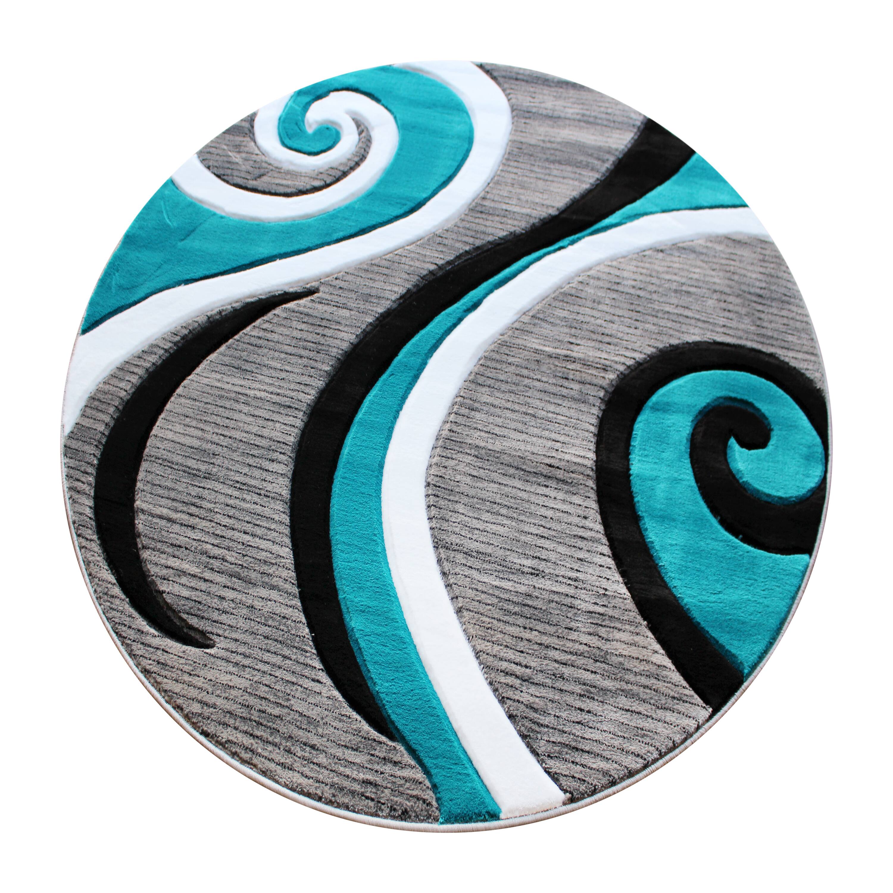 Emma + Oliver Modal Accent Rug with Modern 3D Sculpted Swirl Pattern ...