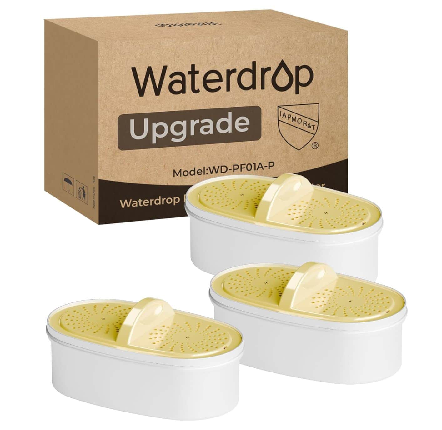 PF01A-P Upgrade NSF 53 & 42 & 372 Certified Filter | Replacement for Waterdrop Pitcher and Dispenser, Pack of 3 - White&Yellow price history on PriceWatchPro