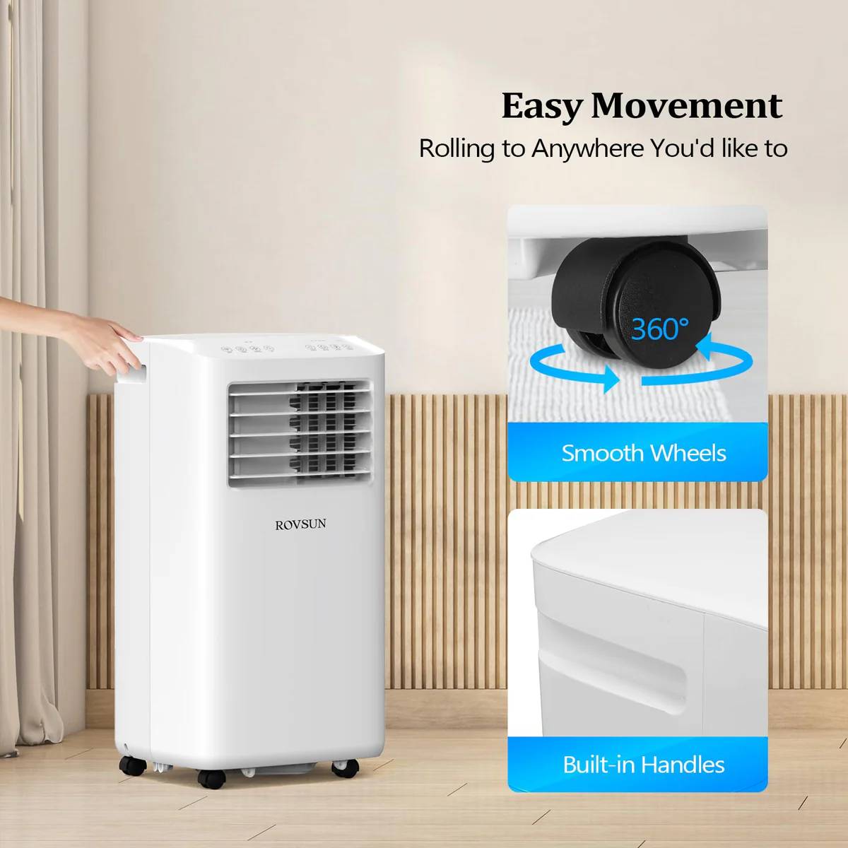 Alt View 3. Winado - 10000 BTU Cool WiFi Portable Air Conditioner, 3-in-1 Portable AC with Cooling  & Dehumidifier & Fan Mode - White.