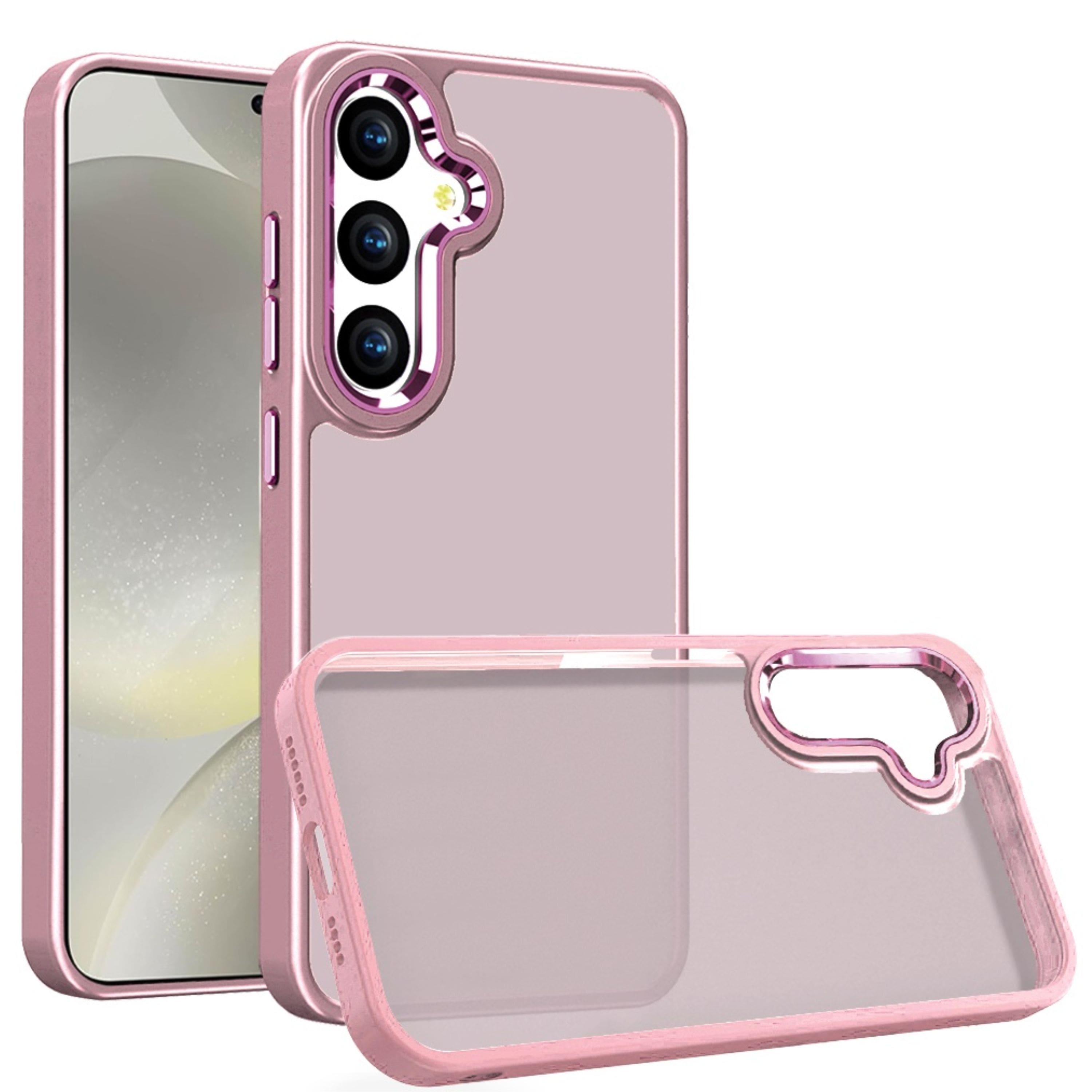 Kitcheniva - Rubber Thick Acrylic Metal Buttons Plus Tempered Glass For Samsung S25 Plus/S24 Plus - Light Pink price history on PriceWatchPro