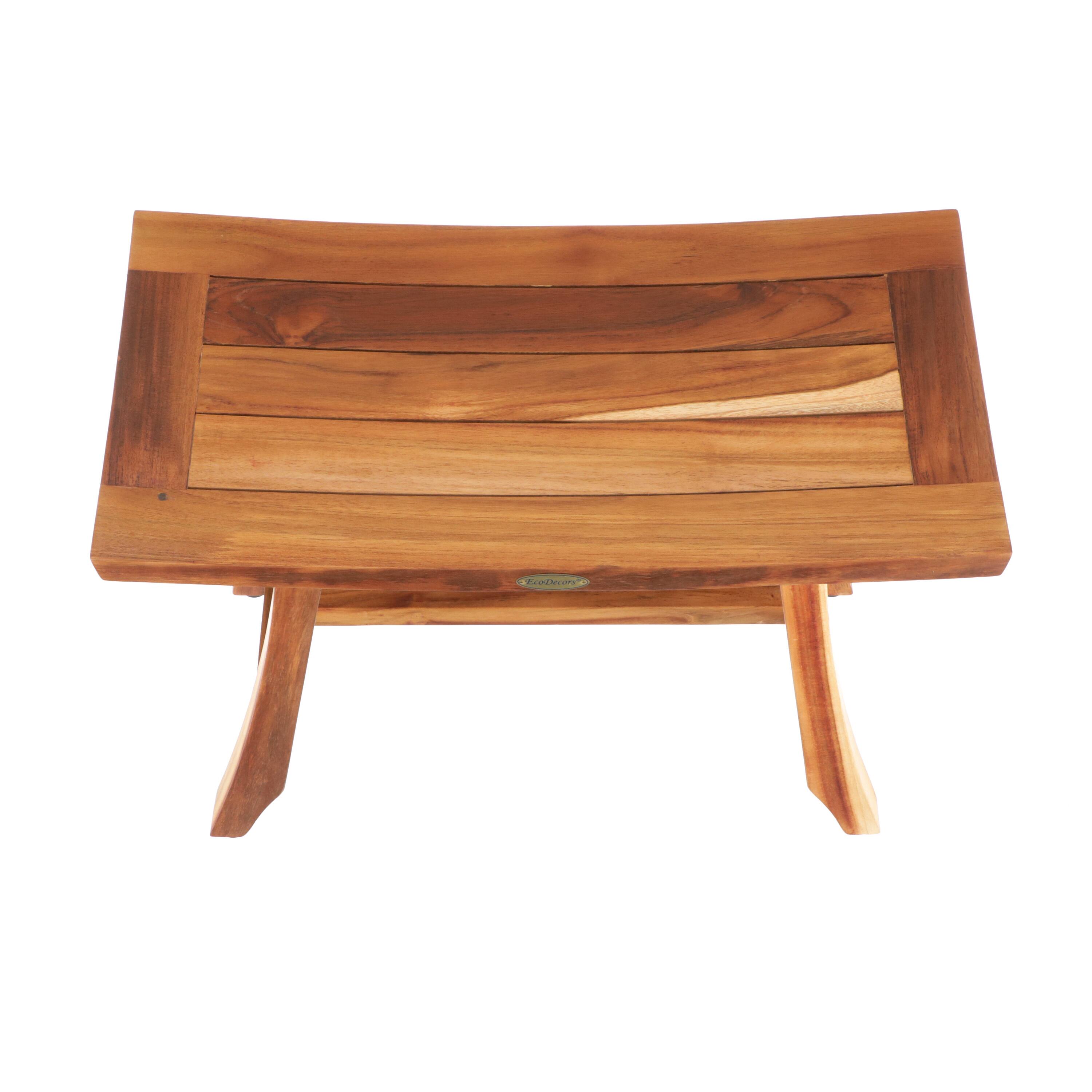 Alt View 3. EcoDecors - EcoDecors EarthyTeak Satori 24" Teak Shower Bench - EarthyTeak.