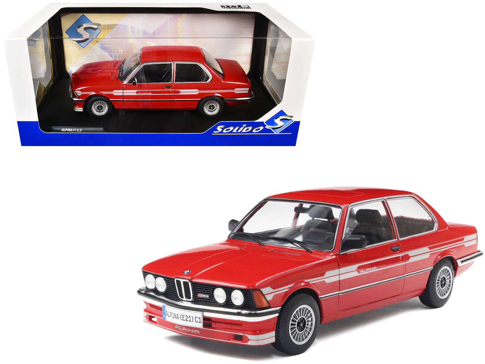 1980 Alpina E21 C1 2.3 Red with Gray Stripes 1/18 Diecast Model Car by Solido price history on PriceWatchPro