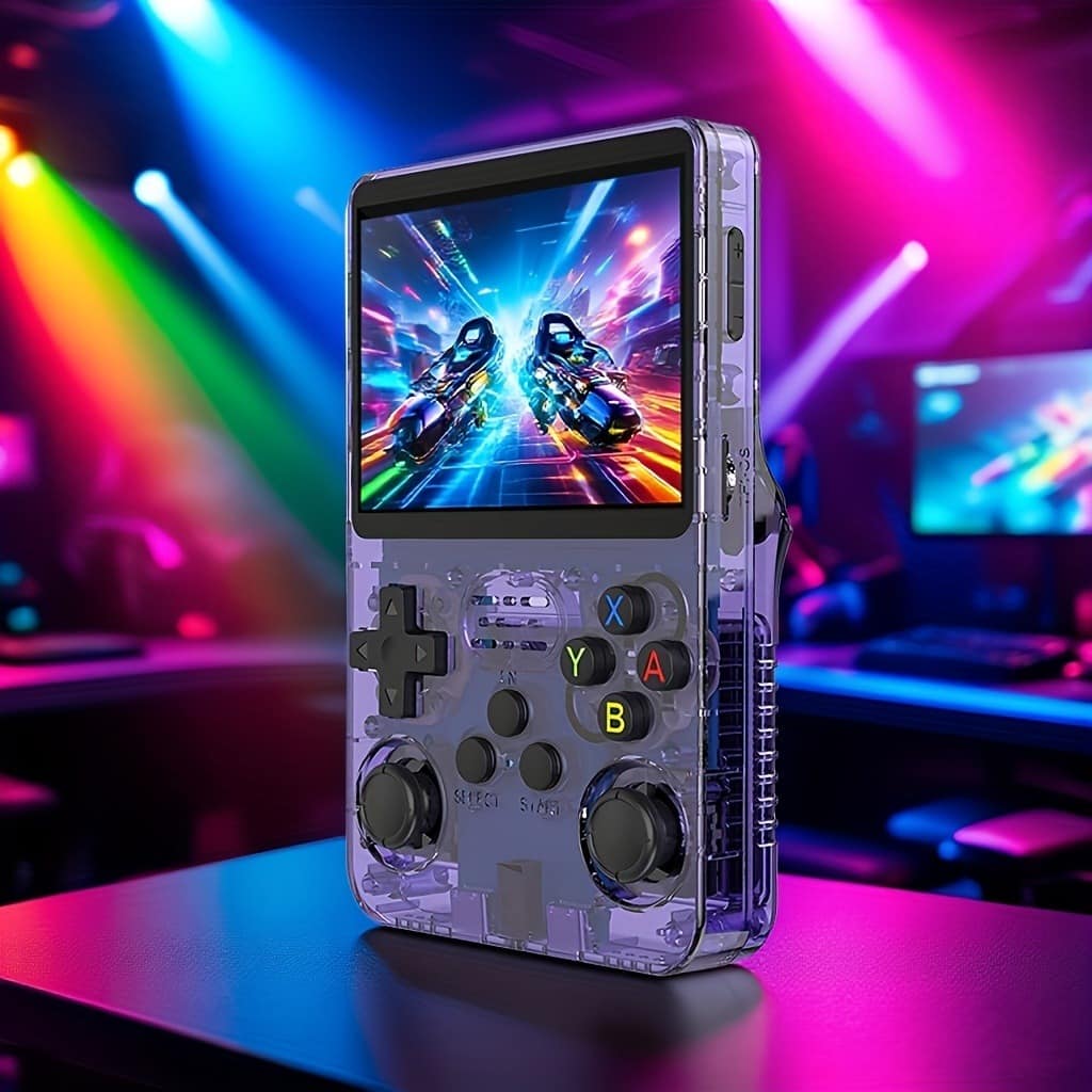 R36S Retro Handheld Game Console, 3.5 inch HD Screen, 128GB Large