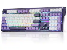 REDRAGON - K745 PRO Wireless Gasket RGB Mech Keyboard, 108 Keys, Hot-Swap, PBT Keycaps, Mint Mambo Switch - White