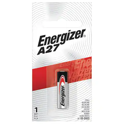 Energizer A27
ALKALINE
12Vcc
USE BY: 03-2022
MEILLEUR AVANT: 03-2022
USAR ANTES: 03-2022
PILA