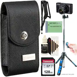Travelers Favorite Accessory Bundle for Canon Powershot SX740 - Black