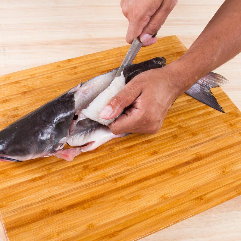 Left. Kitchen + Home - Fillet Knife - 7" Flexible Stainless Steel Curved Boning Knife - black.