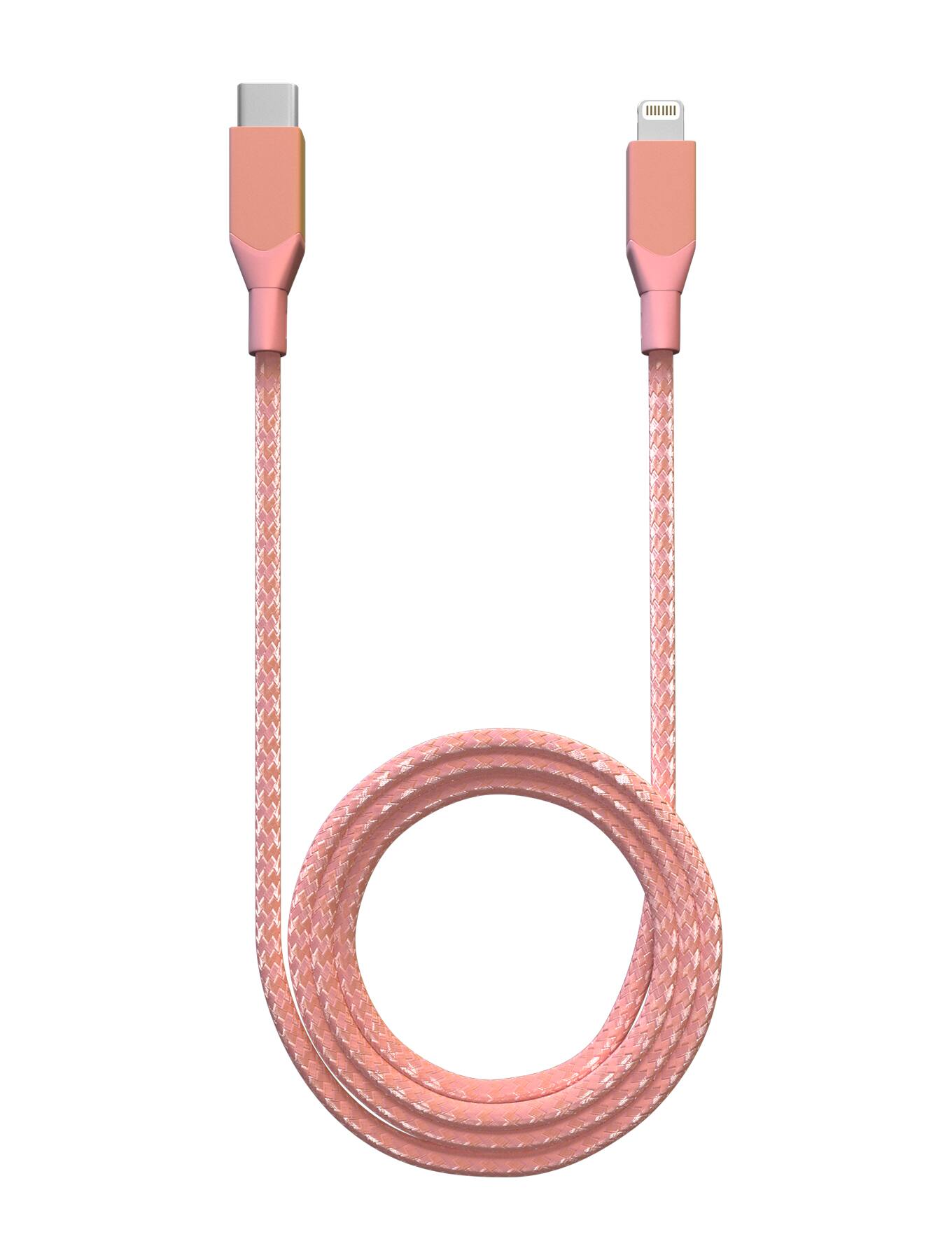 Alt View 1. Ampsentrix - 6 ft Non-MFI USB Type C To Lightning Cable (Infinity) - Pink - Pink.