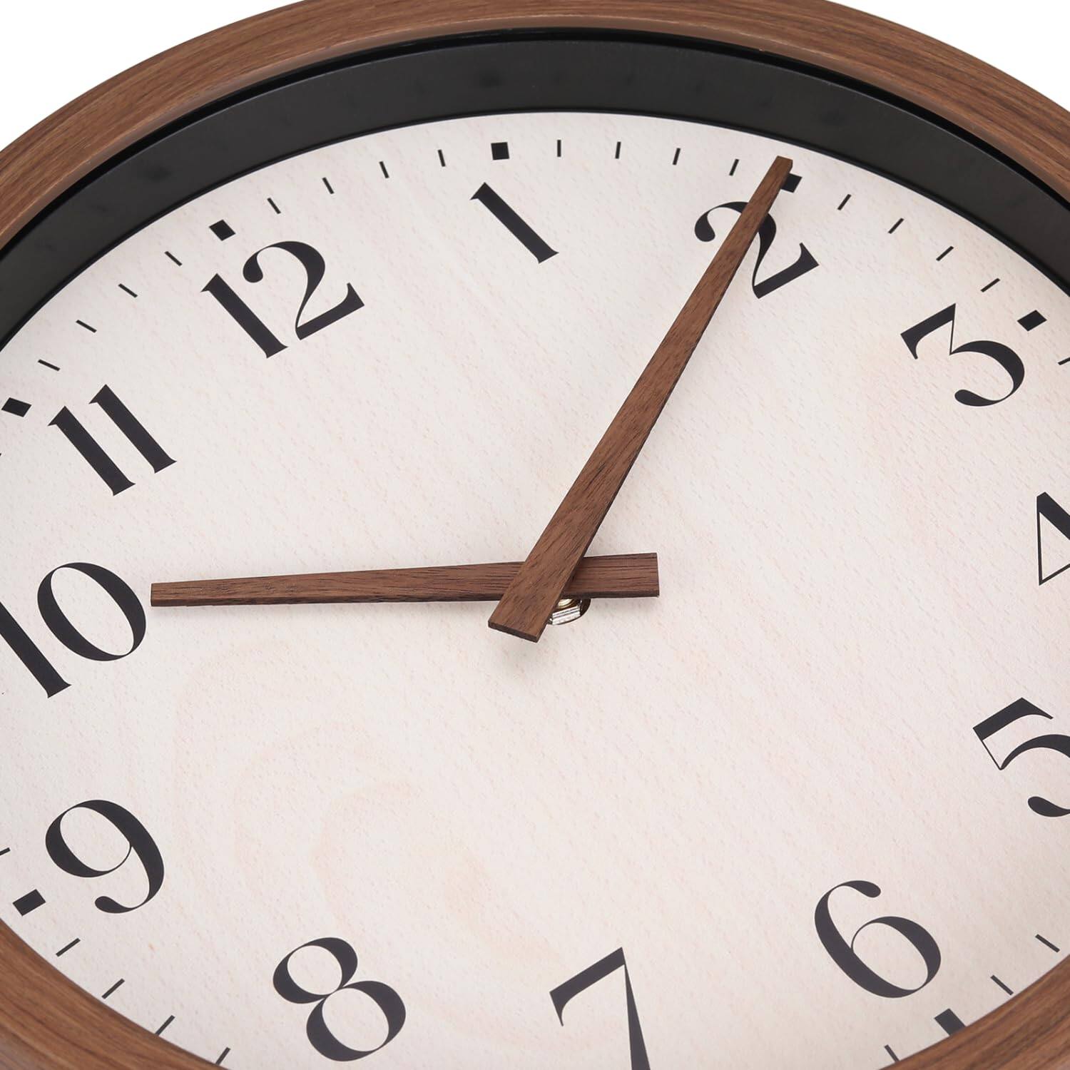 Angle. Dazzed Corner - 12 Inch Silent Wall Clock - Brown.