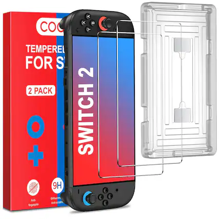 COO
TEMPERED FOR S
SWITCH 2
2 PACK
9H
Anti-fingerprint
9H-hardened Anti-scratch