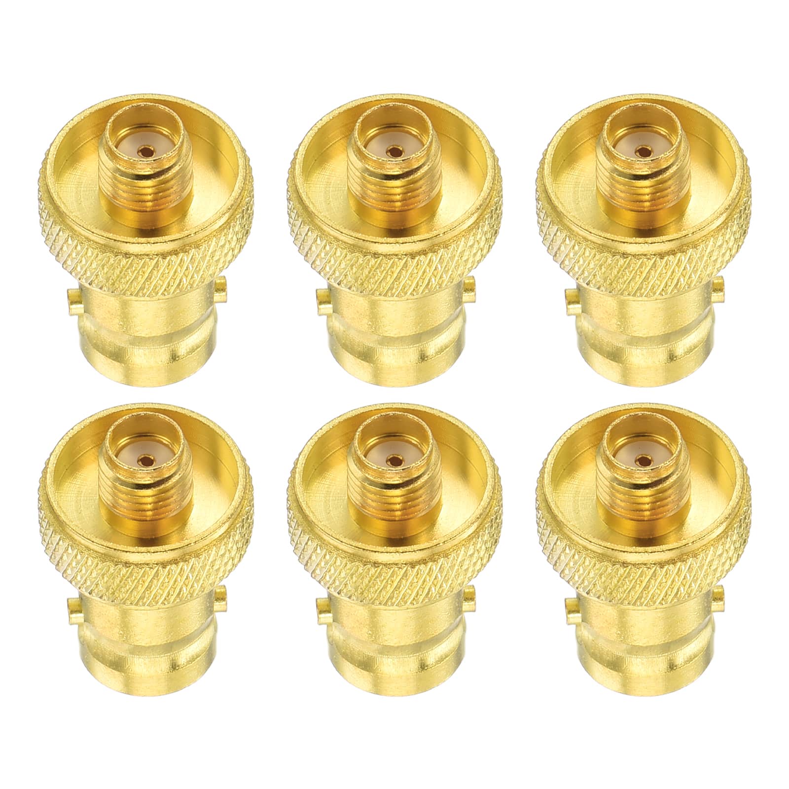 Unique Bargains - 6pcs SMA to BNC Coax Connector, SMA Female to BNC Female Jack 50 Ohm for Antennas/Signal/Ham Radio/Security Cam - Gold