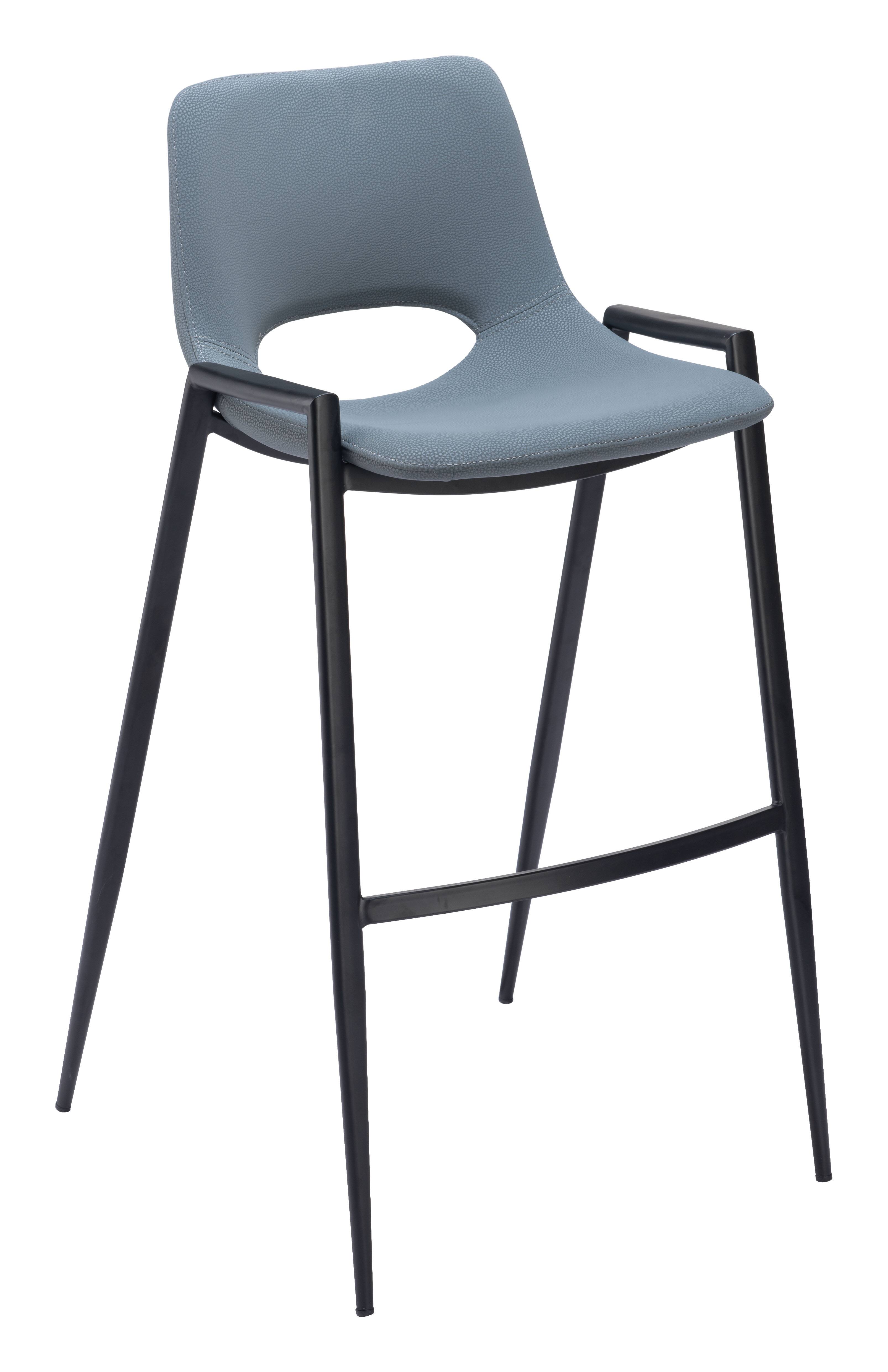 Front. Hivvago - Desi Barstool (Set of 2) Azure Gray - Azure Gray.