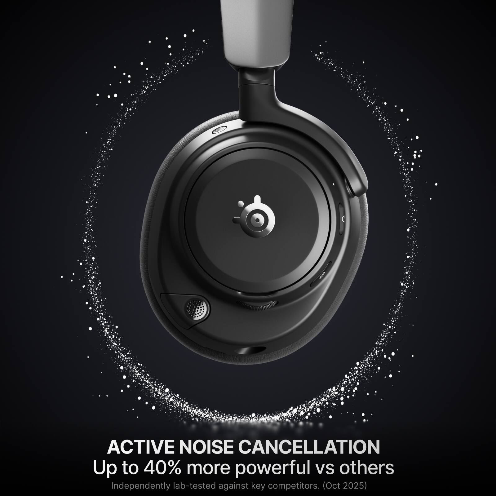 ACTIVE NOISE CANCELLATION  
Up to 40% more powerful vs others  
Independently lab-tested against key competitors. (Oct 2025)