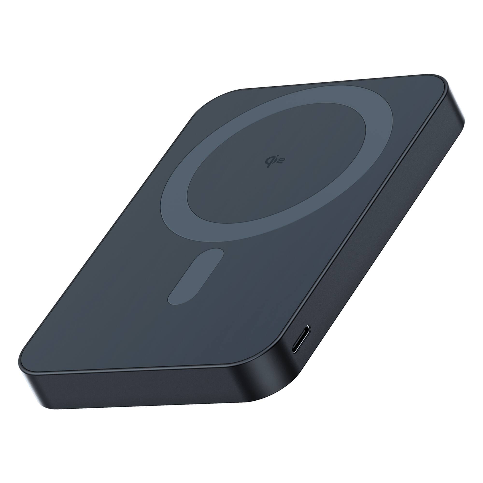 Angle. TORRAS - Qi2.0 Certified Ostand Magnetic Power Bank 10000mAh with 360° Rotatable Stand - Black.