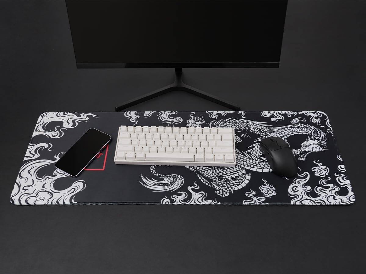 Alt View 2. Womier - Womier Gaming Mouse pad/Desk mat,hinese Dragon Mousepad,Stitched Edges with Non-Slip Rubber Base - Black.
