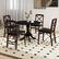 Back. Costway - 4-Person Dining Table Wooden Kitchen Table with Solid Rubber Wood Frame for Kitchen - Black.