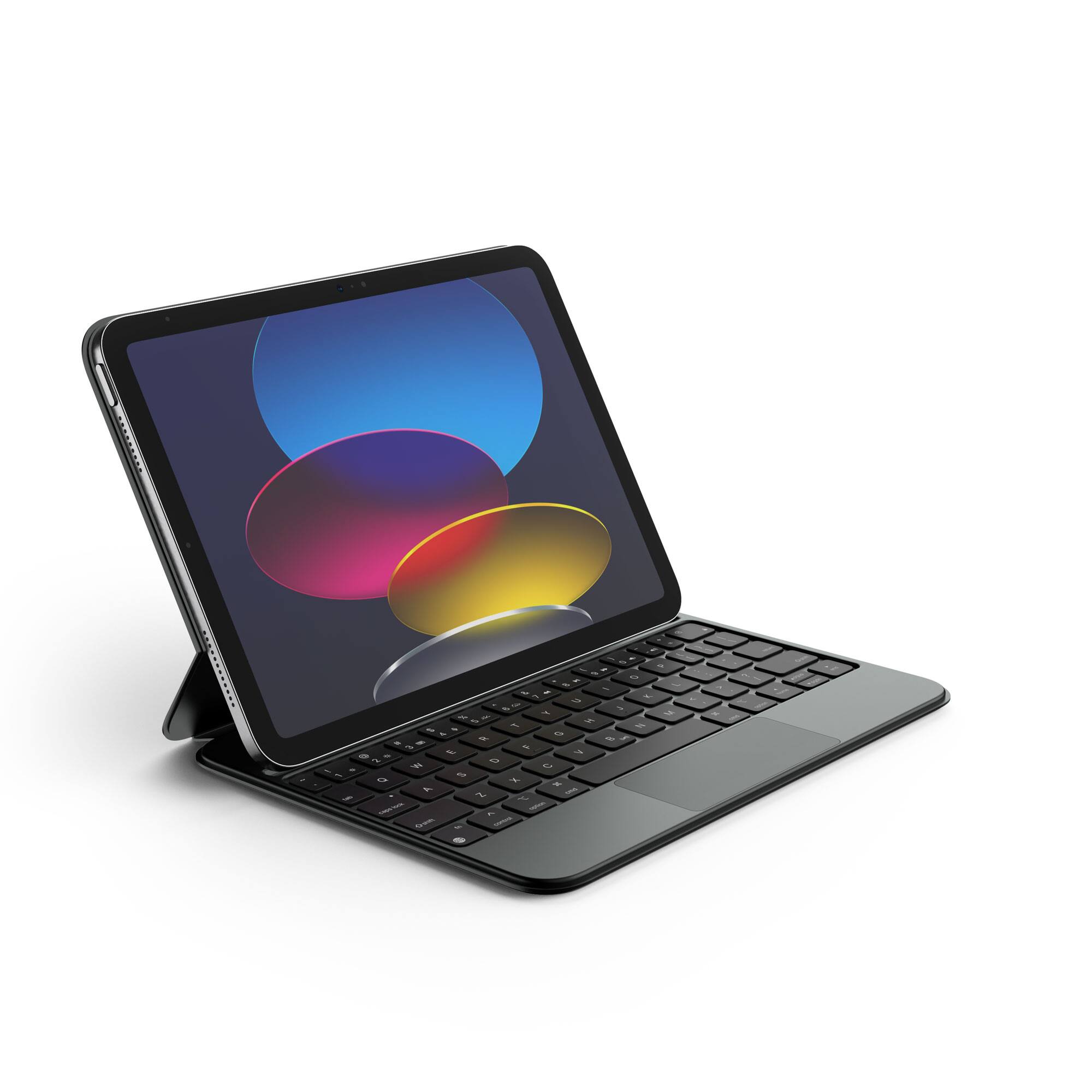 Angle. dexnor - Case for iPad (A16) 11th/10th Generation with Magnetic Folio Keyboard Trackpad Pencil Holder Backlit Rechargeable - Black.