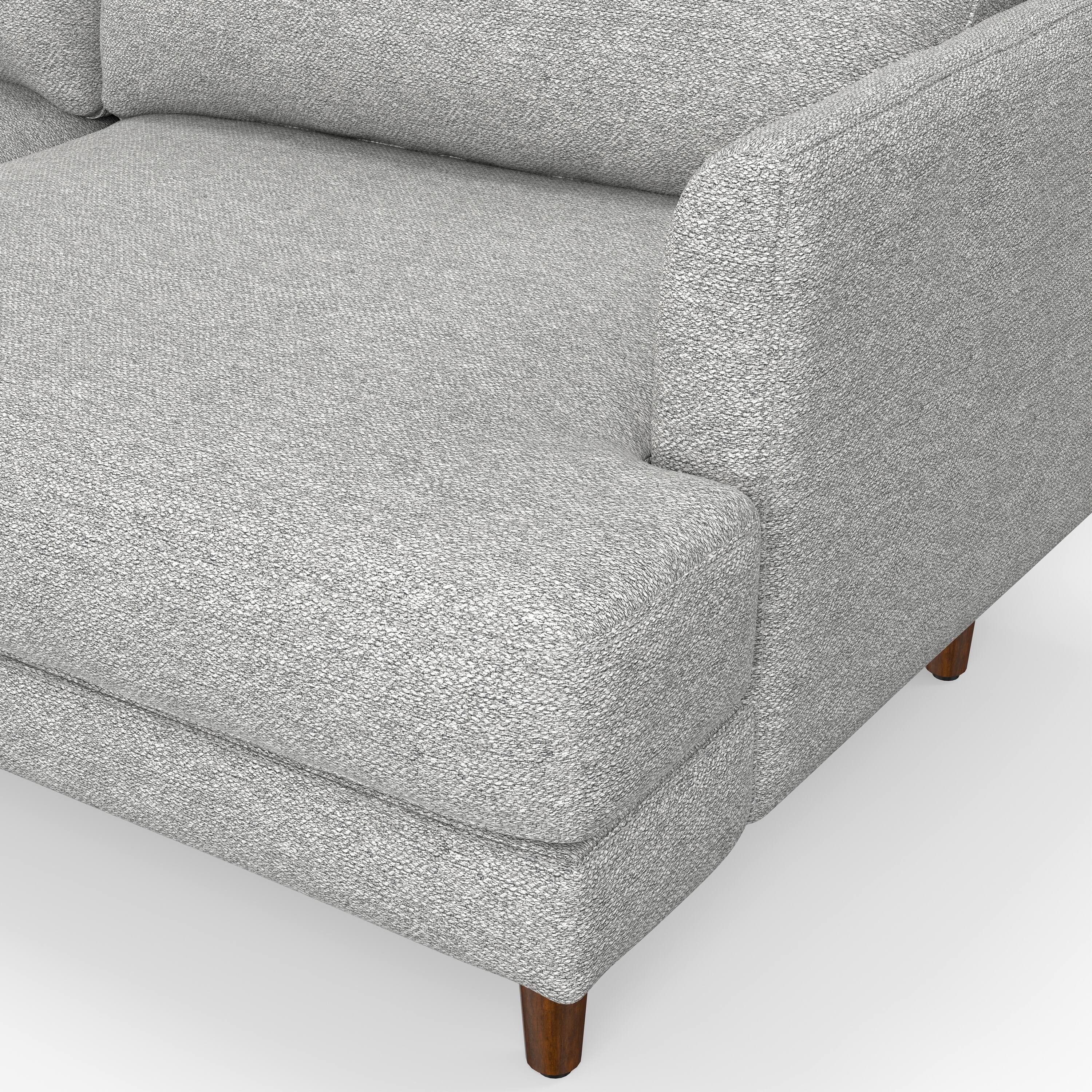 Alt View 1. Simpli Home - Livingston 90 inch Wide Mid-Century Modern Sofa in Mist Grey Woven-Blend Fabric - Mist Grey.