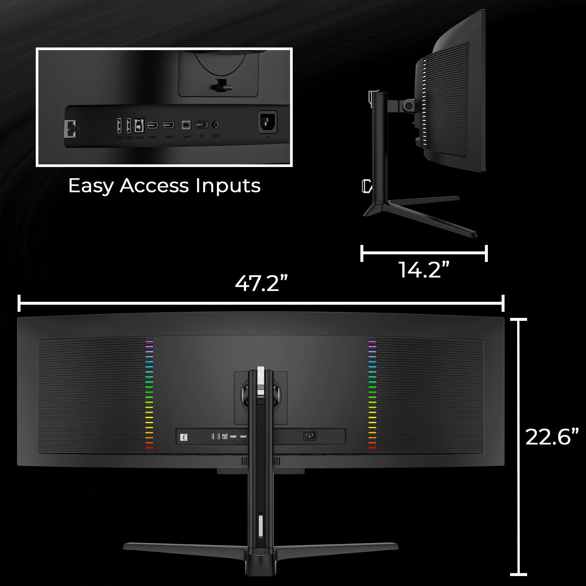 Easy Access Inputs 47.2" 14.2" 22.6"