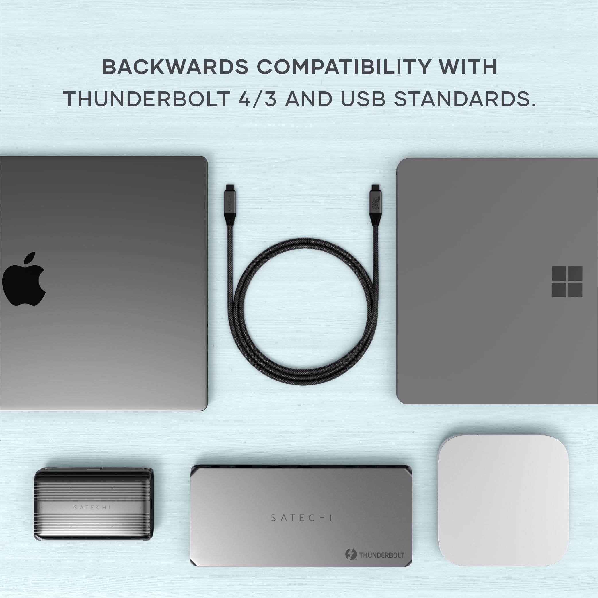 Backwards compatibility with Thunderbolt 4/3 and USB standards.