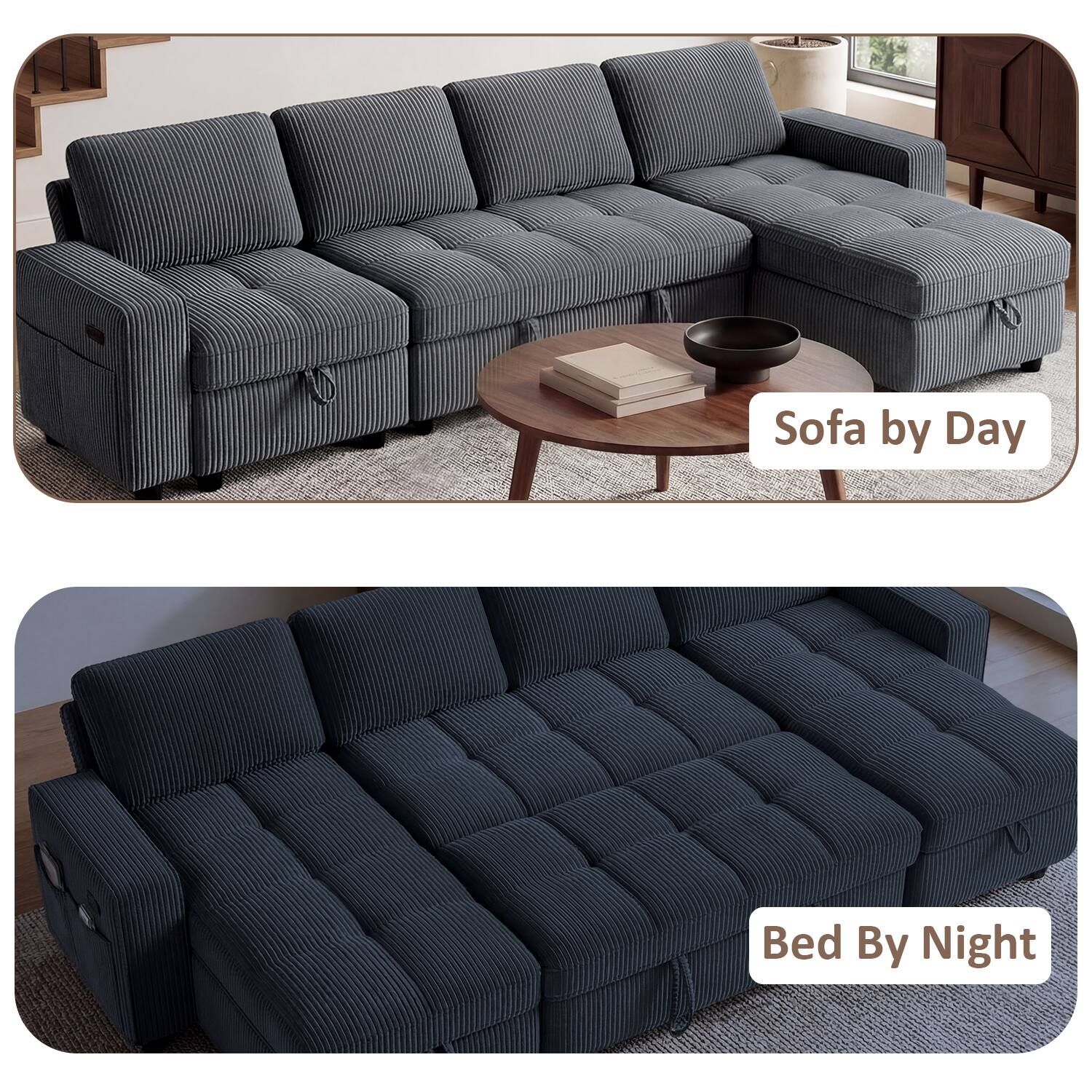 Sofa by Day  
Bed By Night