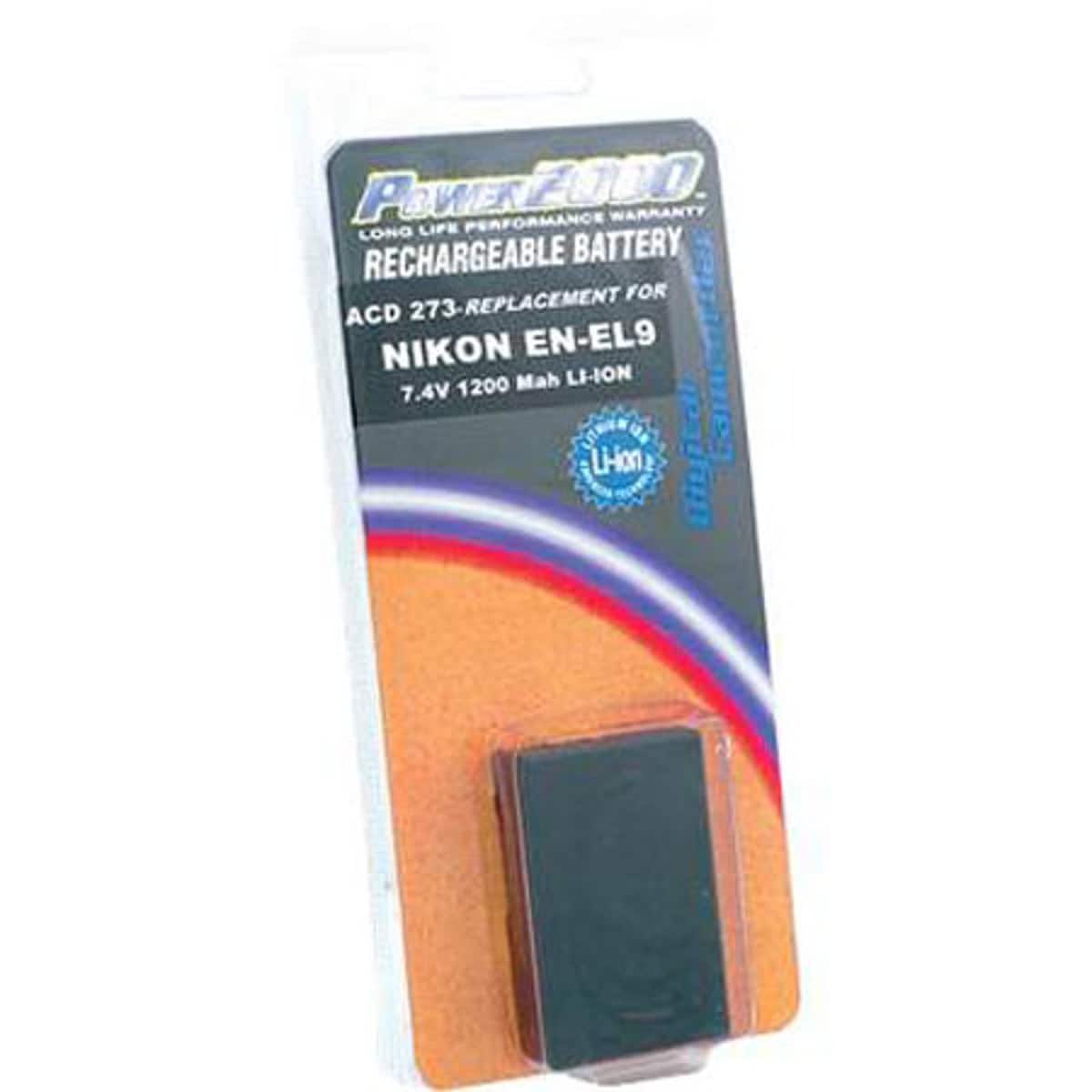 Power2000 - EN-EL9 7.4V 1200mAh Rechargeable Lithium-Ion Battery for Nikon Digital Cameras