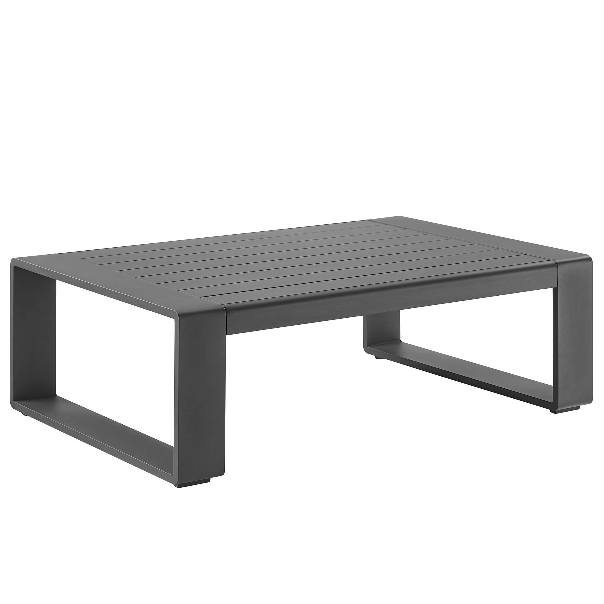 Angle. Modway - Lirienne Outdoor Patio Aluminum Coffee Table by Modway - Gray.