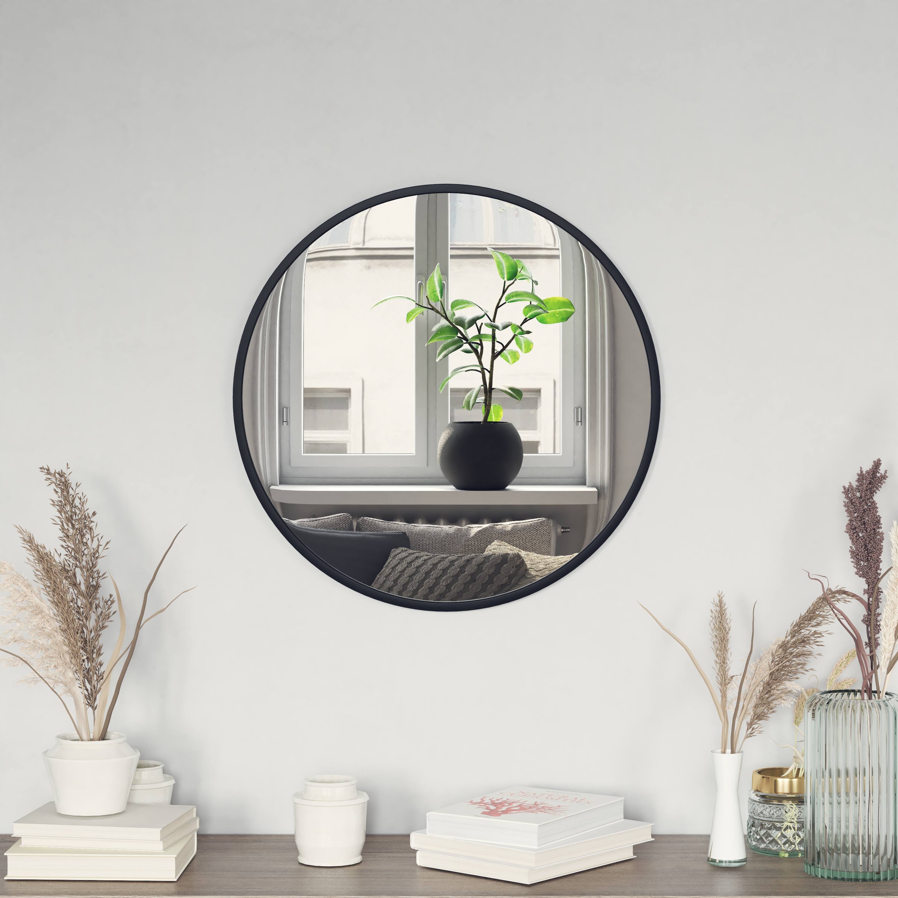 Alt View 4. Emma + Oliver - Mersin Wall Mounted Mirror with Iron Frame, Silver Backing and Shatterproof Glass for Entryways, Bathrooms and More - Black.
