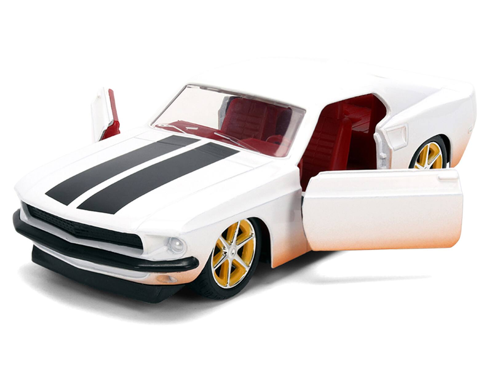 Alt View 1. Jada - Roman's Ford Mustang White with Black and Red Interior (Dirty Version) "Fast & Furious" Movie 1/32 Model Car by Jada.