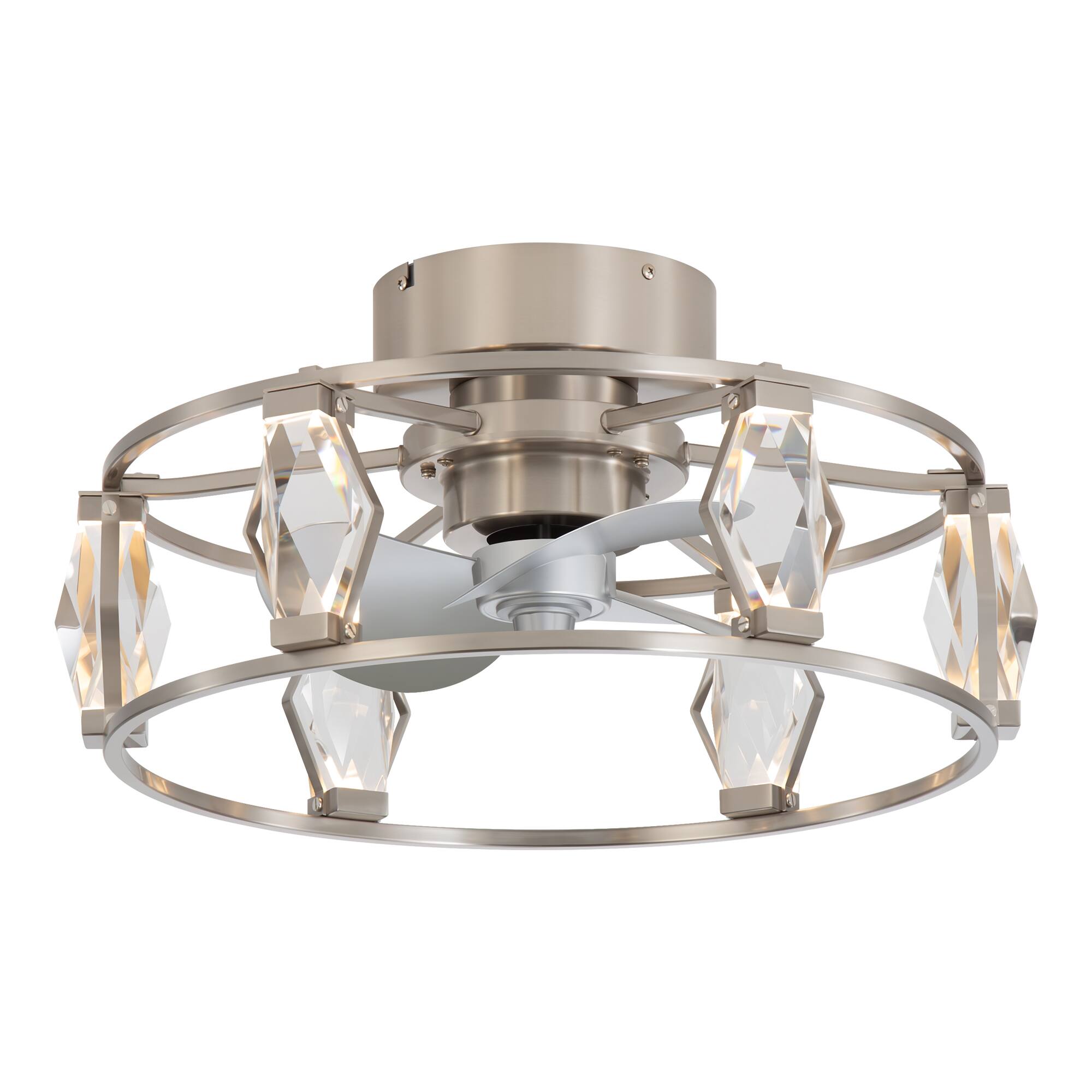 Breezary 20 Inch Indoor Flush Mount Caged Ceiling Fan with 3 ABS
