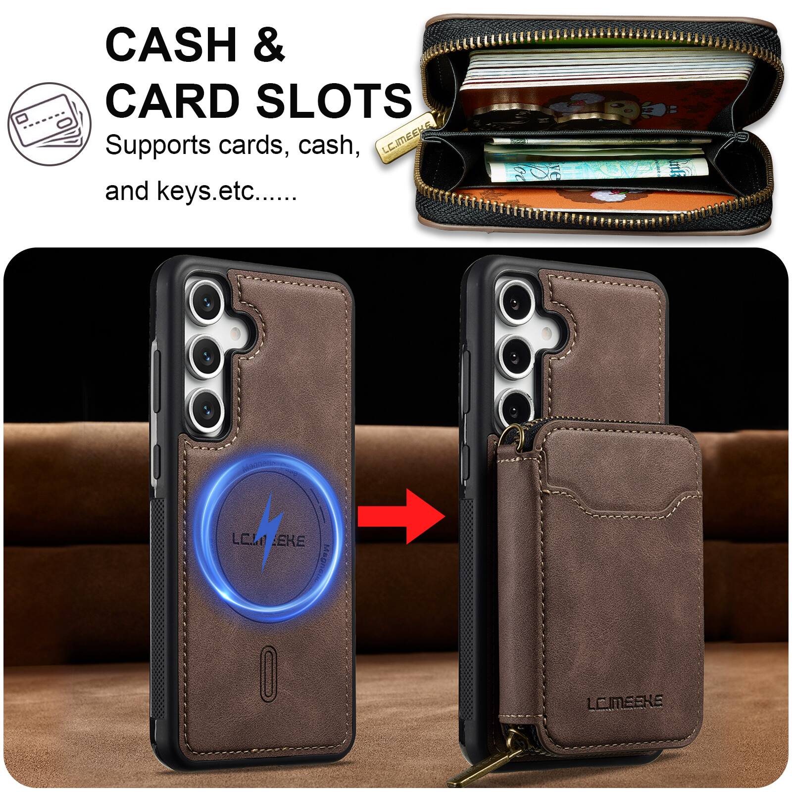 CASH & CARD SLOTS  
Supports cards, cash, and keys etc.....  

LCIMEEKE