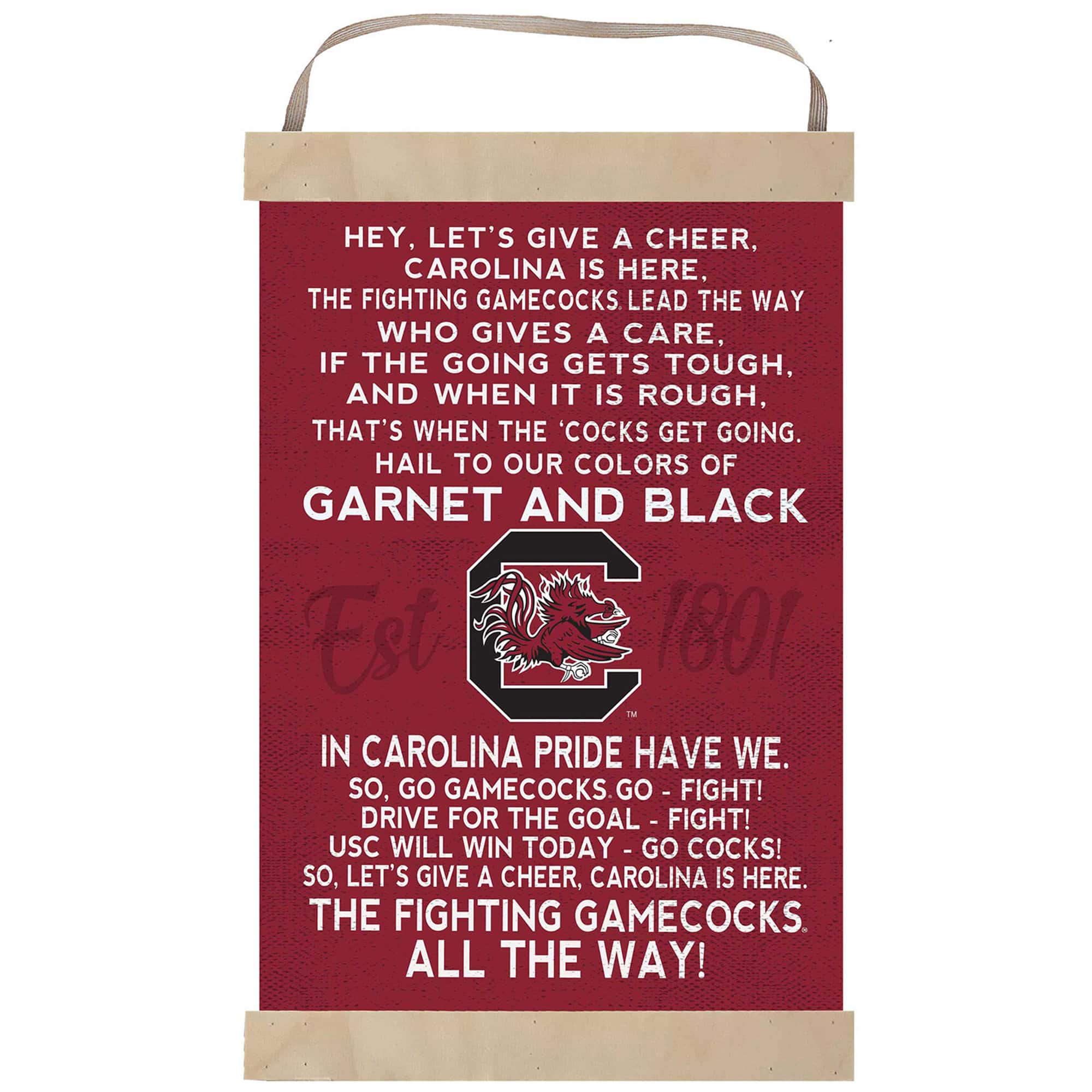 Jardine - South Carolina Gamecocks Fight Song Banner Sign - Maroon price history on PriceWatchPro