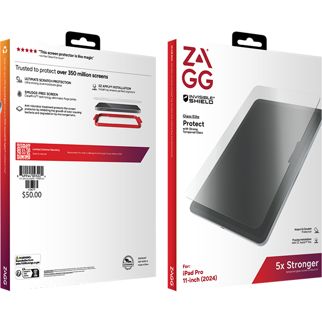 ZAGG - Invisible Shield Glass Elite Screen Protector - ipad Pro 11-inch (2024) - Clear