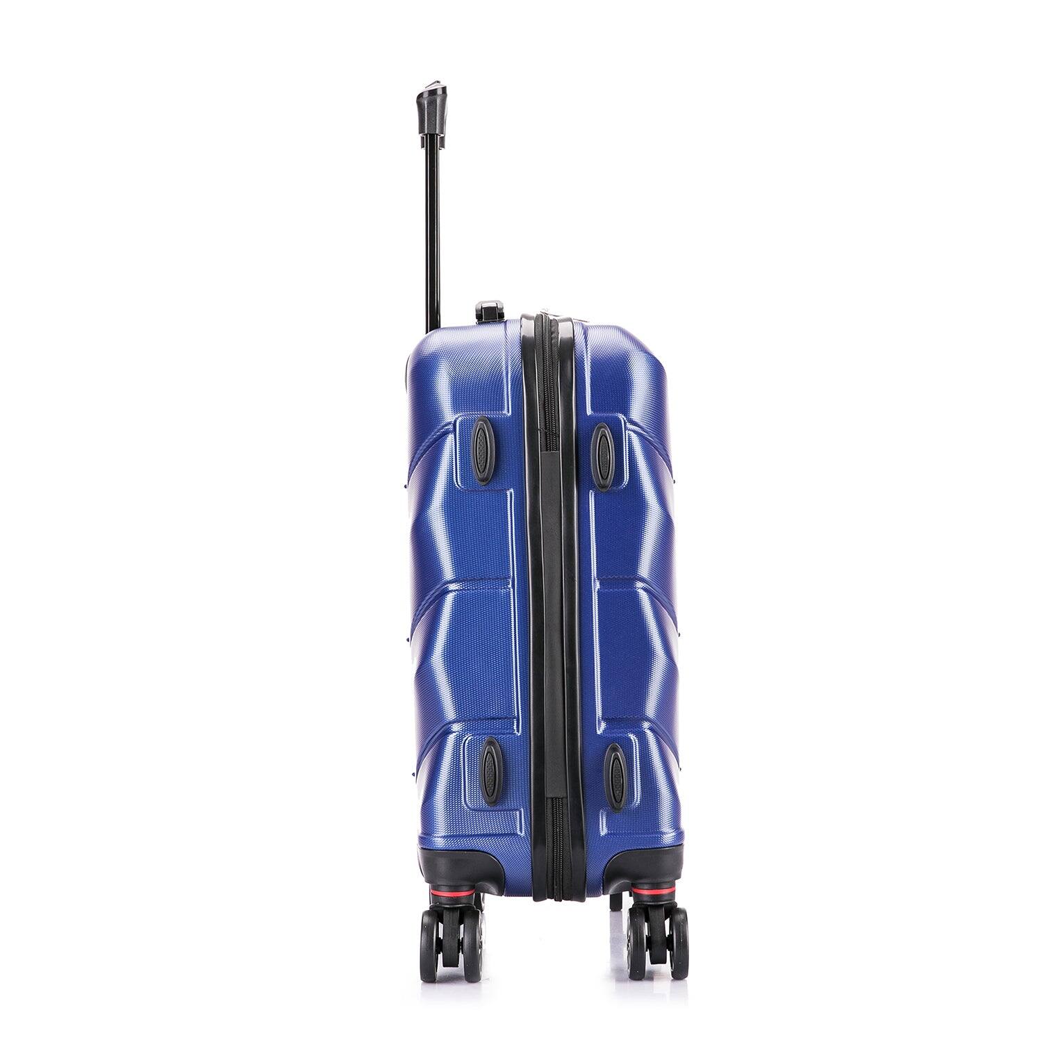 Alt View 3. DUKAP - Zonix Lightweight Hardside Spinner Luggage 20" carry-on - BLUE.