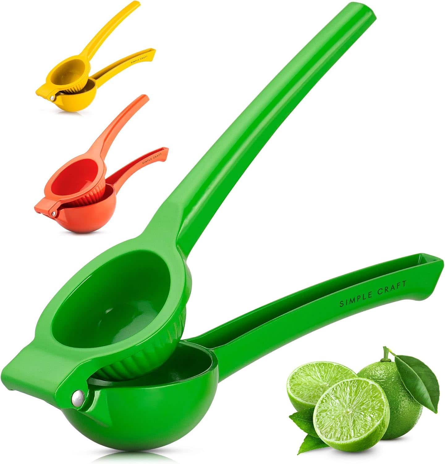 Zulay Kitchen - Simple Craft Lemon Squeezer - Premium Single Bowl Citrus Juicer - Handheld Manual Lemon Juicer Saves Time & Effort - Green