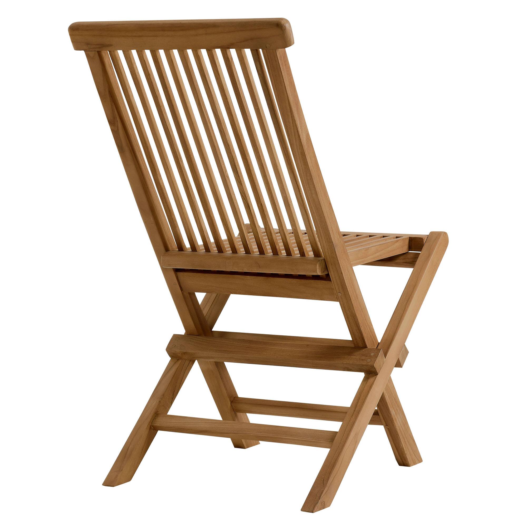 Alt View 4. Modway - Vienna Outdoor Patio Teak Wood Folding Dining Chairs Set of 4 by Modway - Natural.