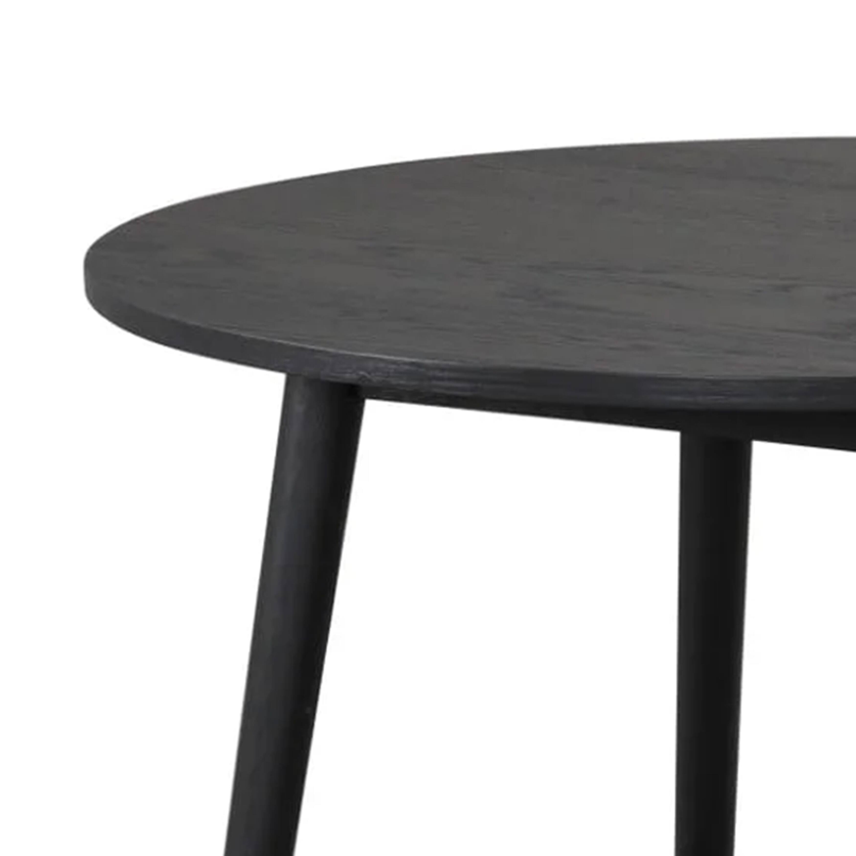 Alt View 1. Manhattan Lane - Yely Round Dining Table, Shaker-Style Legs, Black Rubberwood, 42 Inch - Black.