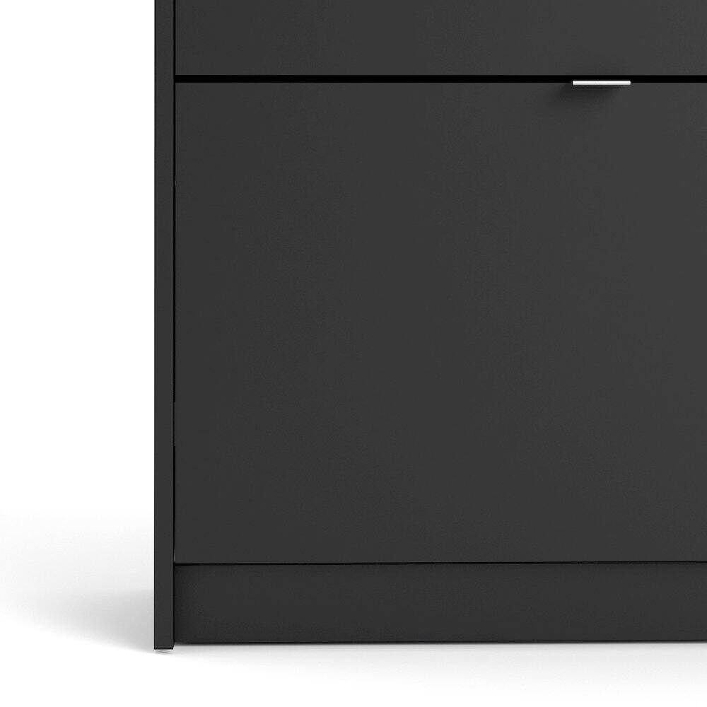 Left. Tvilum - Bright 2 Drawer Shoe Cabinet Matte - Black.