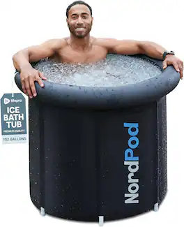 LifePro - NordPod XL Portable Inflatable Ice Bath - Cold Plunge Tub for Athlete Muscle Recovery - Black