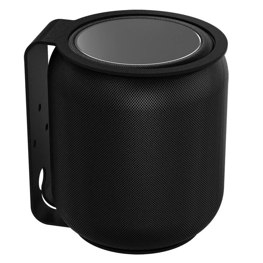 Alt View 3. RackSolutions - RackSolutions HomeBase Wall Mount for 2nd Generation HomePod (Black) - Black.