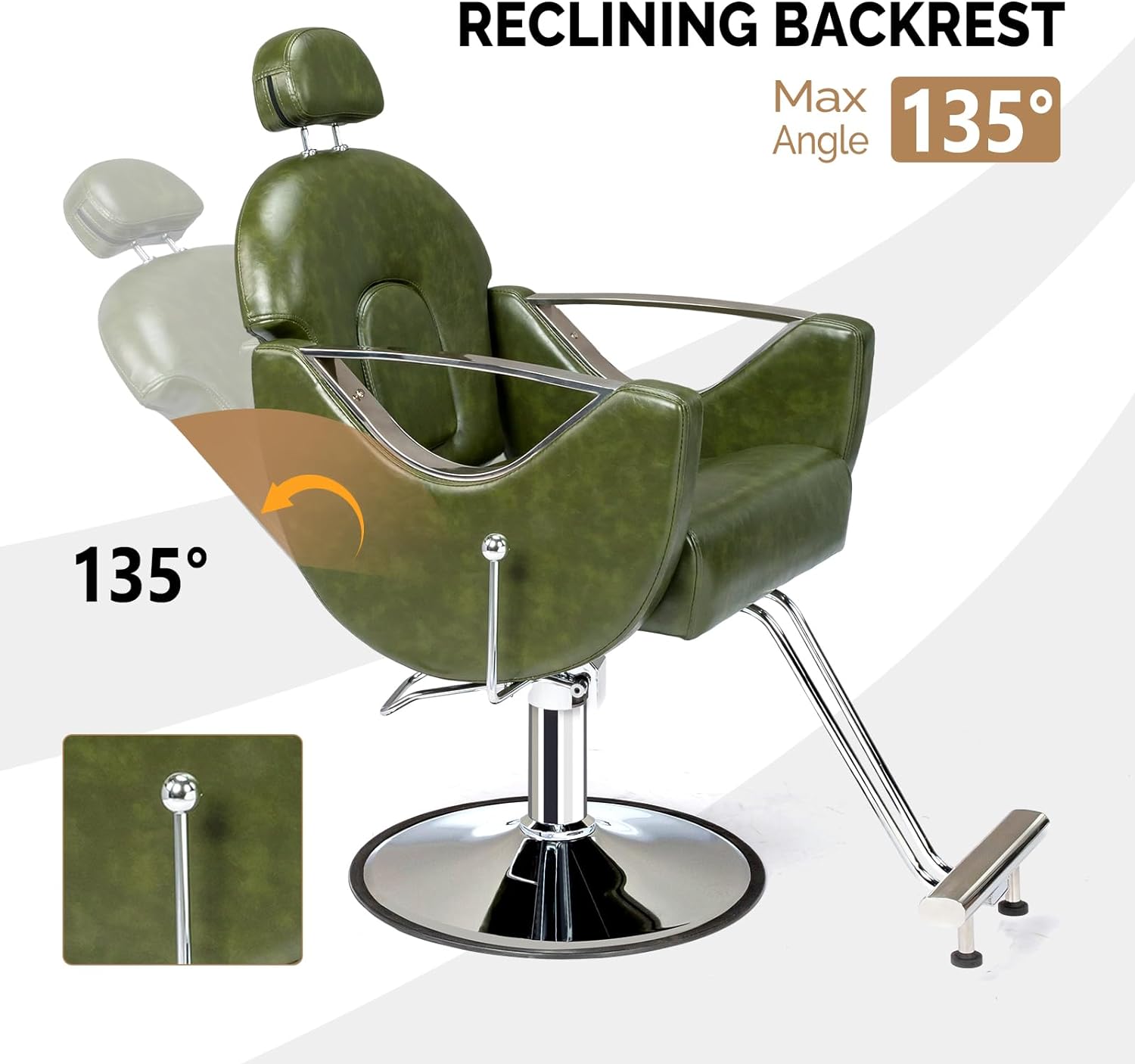 RECLINING BACKREST  
Max Angle 135°