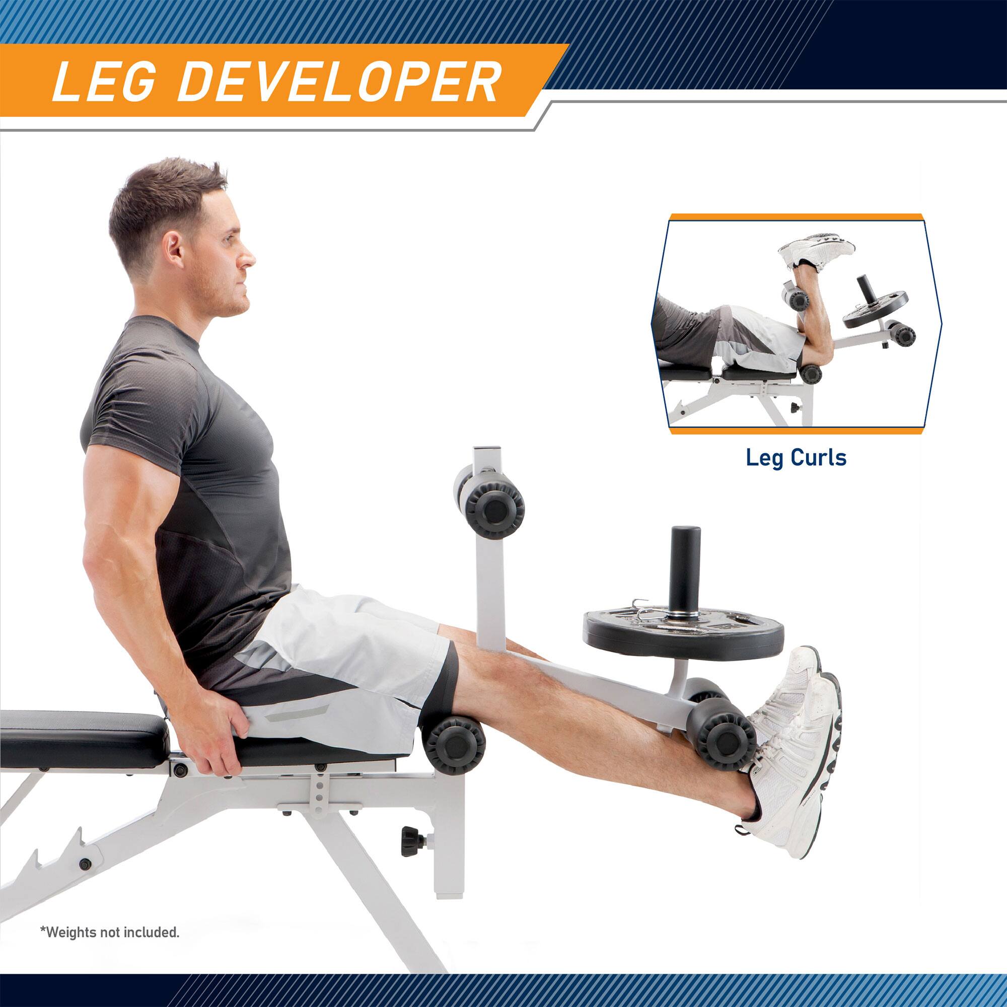 LEG DEVELOPER

Leg Curls

*Weights not included.