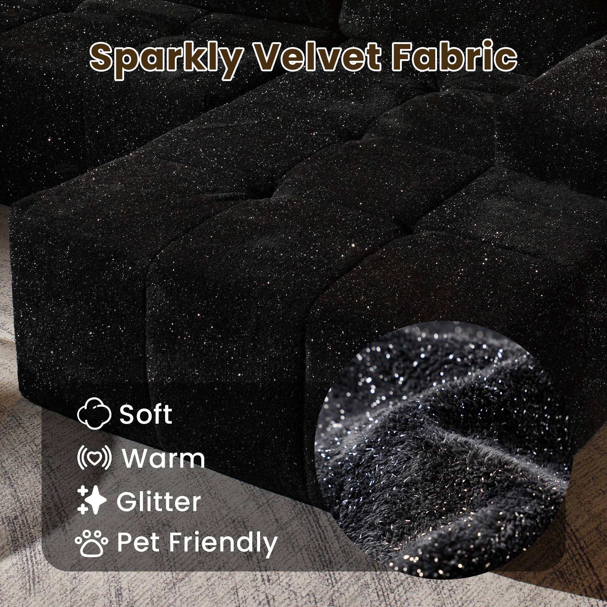 Sparkly Velvet Fabric

- Soft
- Warm
- Glitter
- Pet Friendly